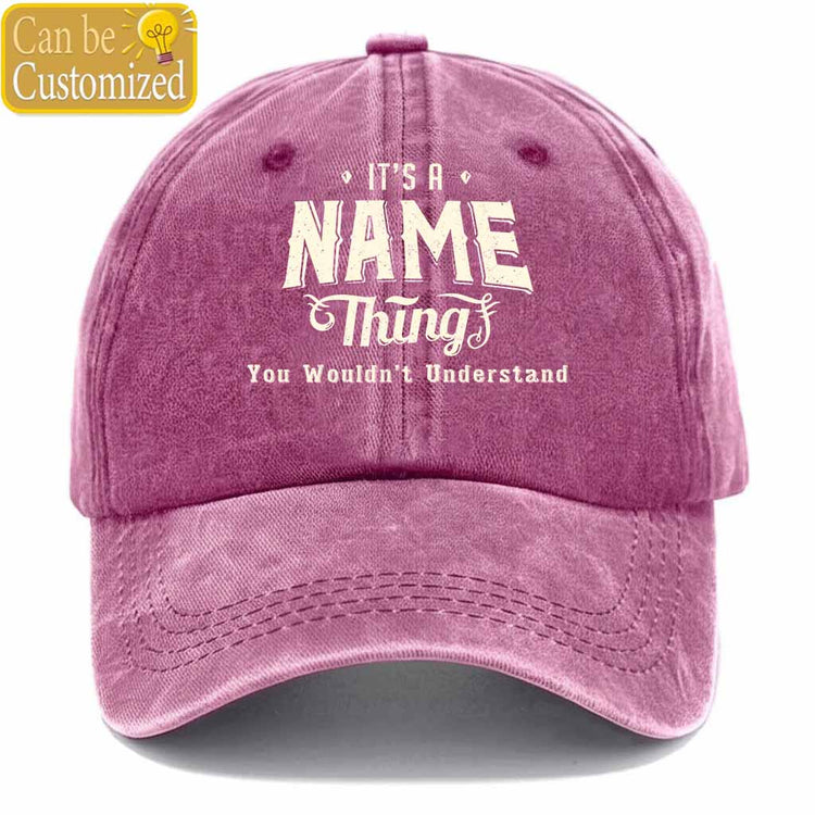 Personalized Name Thing Washed Baseball Cap